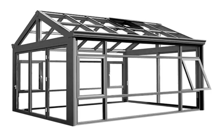 Free standing waterproof aluminum frame glass house sunrooms glass houses green house