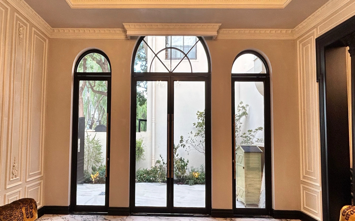 Luxury homes wrought iron window steel windows and doors cost