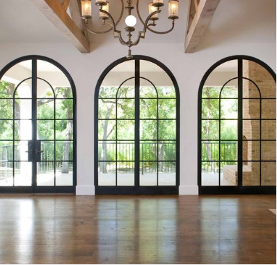 Glass Casement Arched French Windows