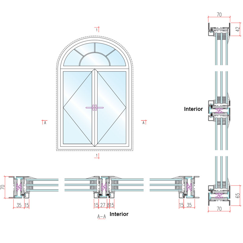 French Style Welding Metal Windows