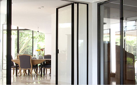 Semi Private Frosted Temped Glass Hinged Door for Home Use