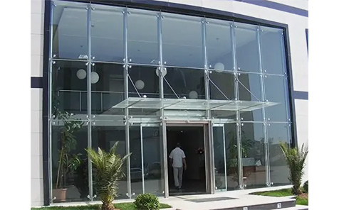 Unitized Frameless Spider Tempered Structural Glass Curtain Wall Facade