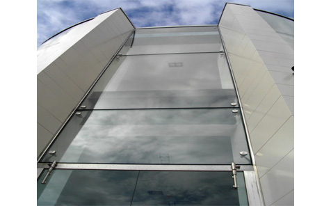 Frameless Double Glazing System Structural Glass Curtain Wall Facade With Aluminum Alloy Bracket For Construction