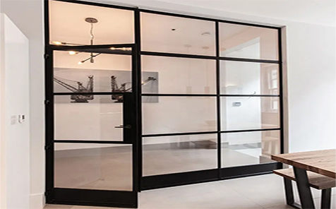 Out-Swing Black Steel Balcony Hinged Swing Door