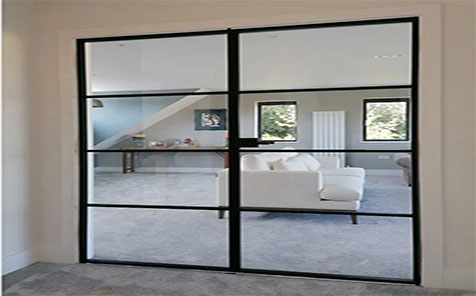 Hinged Tempered Glass Steel Balcony Swing Doors