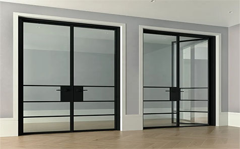 Hinged Tempered Glass Steel Balcony Swing Doors