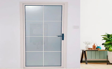 Fasec Fabricated Frameless Swing Frosted Glass Hinged Door