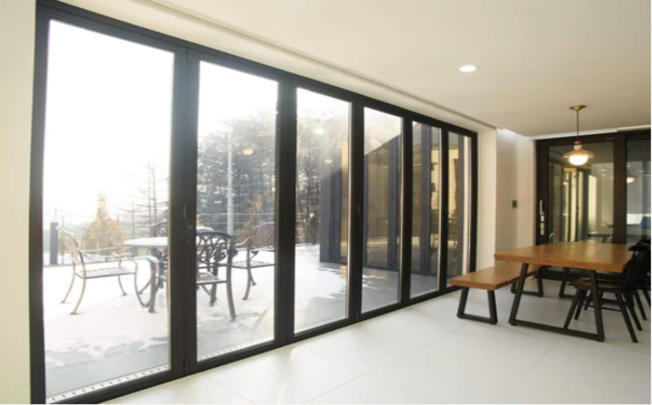 Aluminium sliding stacking doors corridor glass sliding door