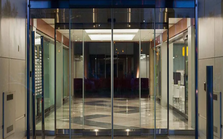 Commercial Electric Induction Aluminum Sliding Double-Open Glass Entrance Door