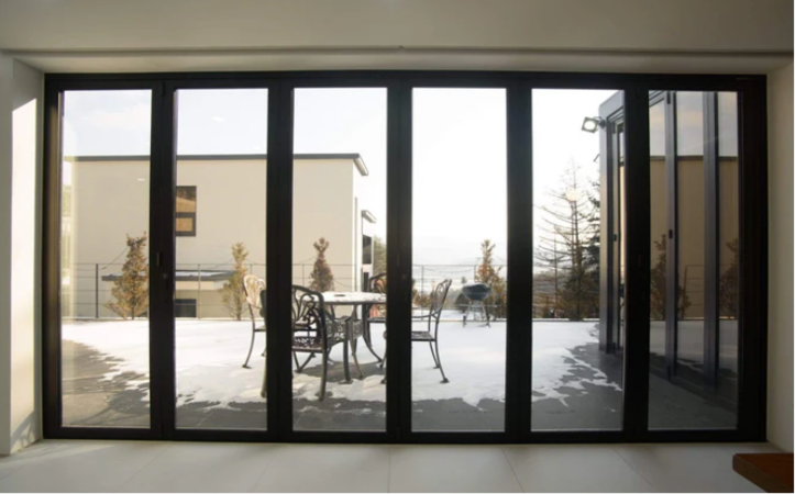 Aluminum balcony veranda folding door bifold accordion exterior glass sliding patio doors