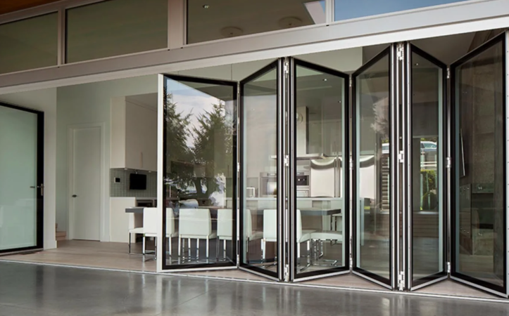 High Quality New Customizable Soundproof Aluminum Alloy Electric Glass Folding Door