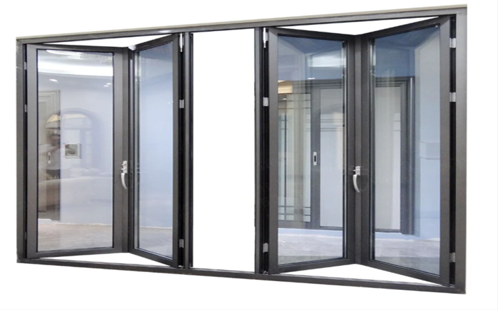 Aluminium bifold patio folding glass doors outswing energy efficient bifold door