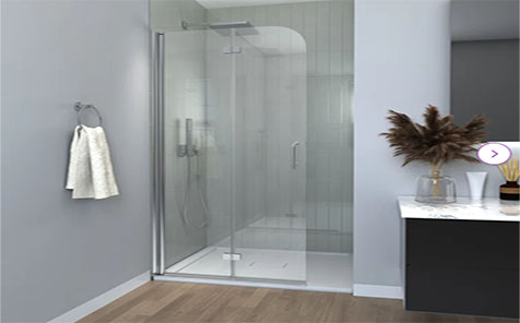 Framless Tempered Glass Shower Room Swing Doors