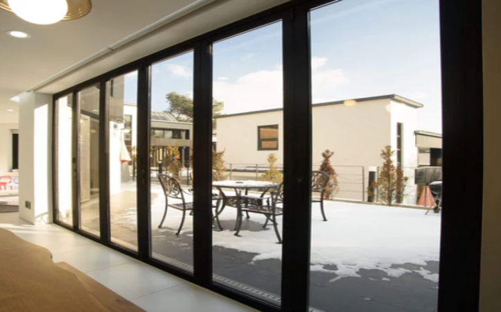 Aluminum Bifold Folding Double Glass Patio Doors