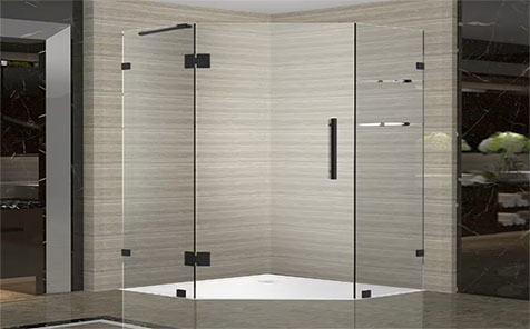 Neo-Angle Hinged Tempered Glass Shower Swing Door