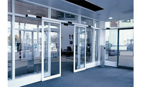 Commercial Automatic Induction Aluminum Alloy Sliding Double Open Glass Entrance Door Electric Commercial Door