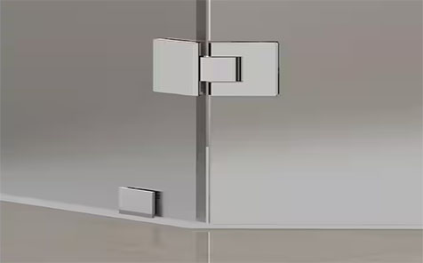 Tempered Frosted Glass Neo-Angle Hinged Shower Swing Door