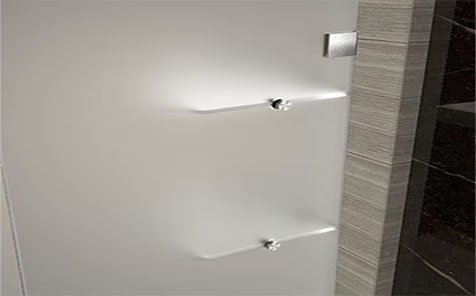 Tempered Frosted Glass Neo-Angle Hinged Shower Swing Door