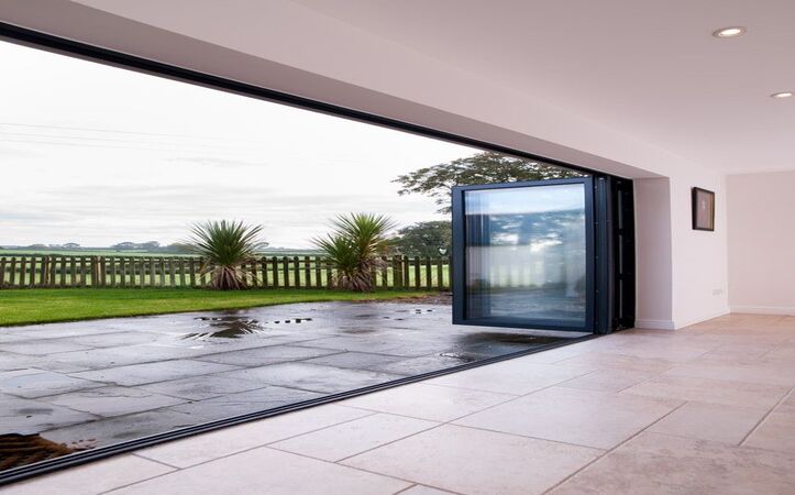 Stacking sliding door frameless aluminum sliding door glass folding door