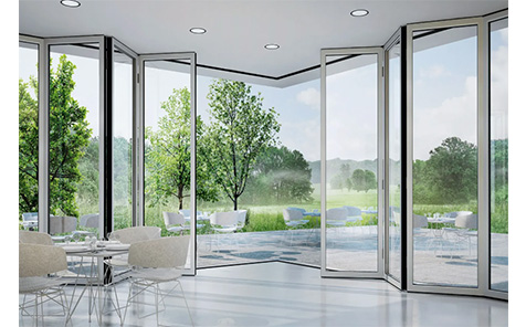 Folding Glass Electric Door Bi-Fold Door Aluminum Design Modern