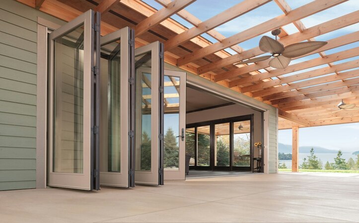 Aluminium bifold accordion bi fold pvc folding doors