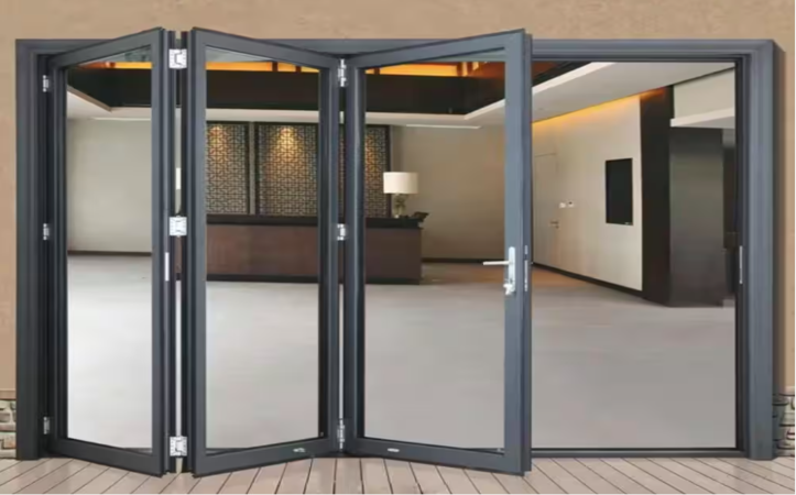 Bi Fold Door Accordion Aluminum Glass Patio Exterior Bifold Door